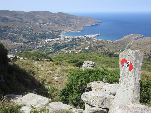 Andros trail walking vacation in Greece
