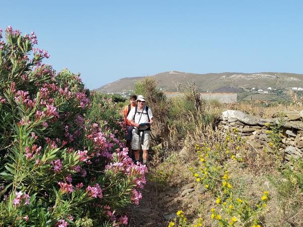 Andros trail walking vacation in Greece