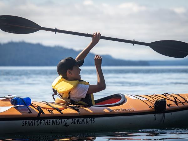 Orca family kayaking tour, Vancouver Island