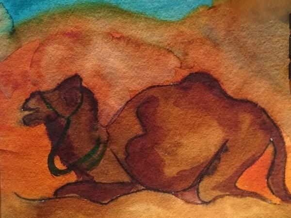 Painting vacation in Moroccan desert