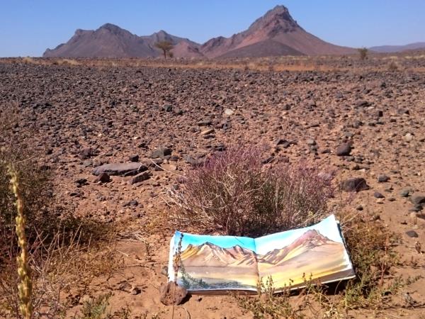 Painting vacation in Moroccan desert