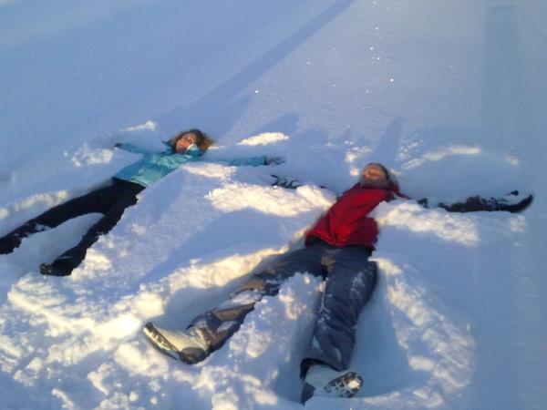 Family winter activity vacation, Finland