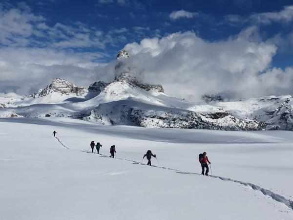 Dolomites snowshoeing vacation in Italy