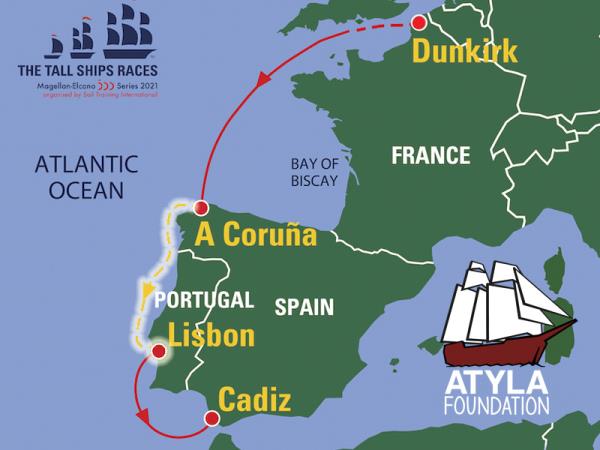 Tall ship racing vacation, La Coruna to Lisbon