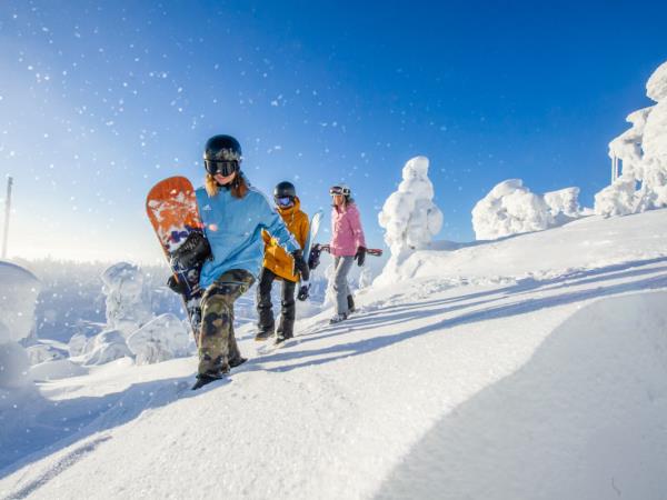 Family winter activity vacation in Finland