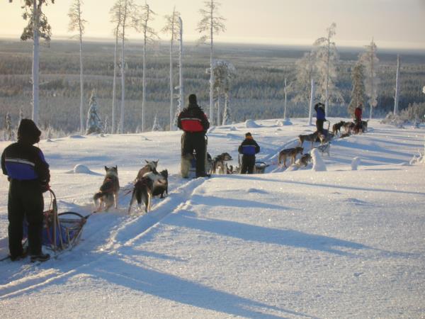 Family winter activity vacation in Finland