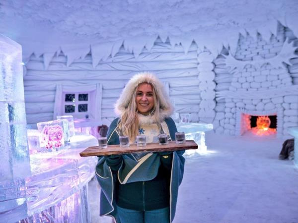 Northern Lights with snow hotel vacation