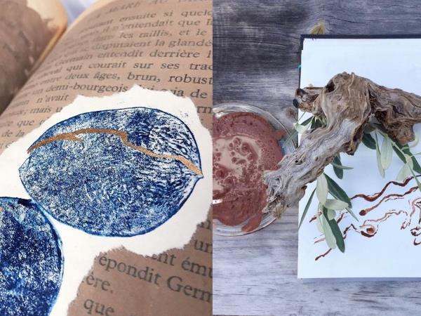 Concertina sketchbook painting vacation in Greece