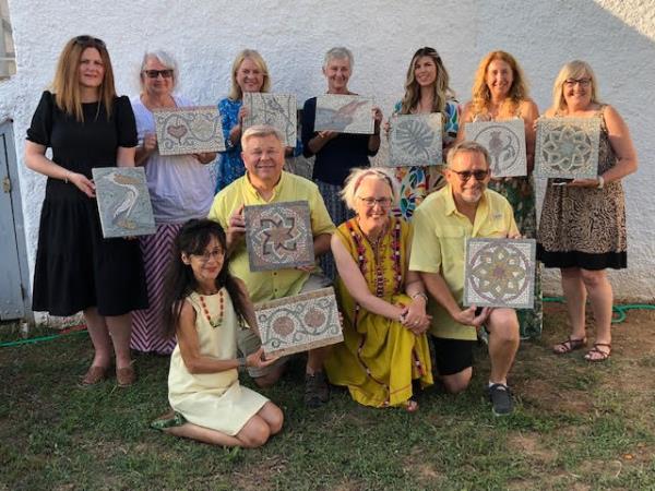 Mosaics workshop art vacation in Greece