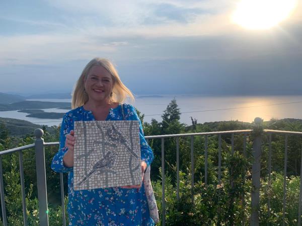 Mosaics workshop art vacation in Greece