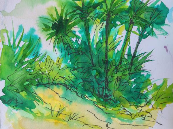 Painting vacation in Moroccan desert