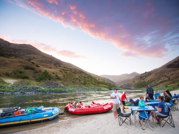 Family rafting holiday on the Salmon River, Idaho, USA