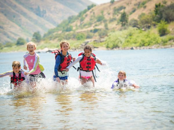 Family rafting holiday on the Salmon River, Idaho, USA