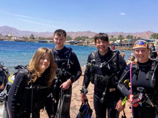 Family scuba diving vacation in the Red Sea