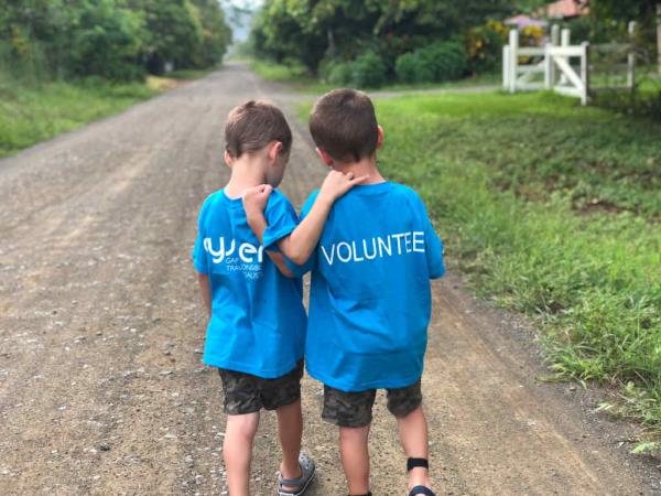 Family volunteering with turtles in Costa Rica 