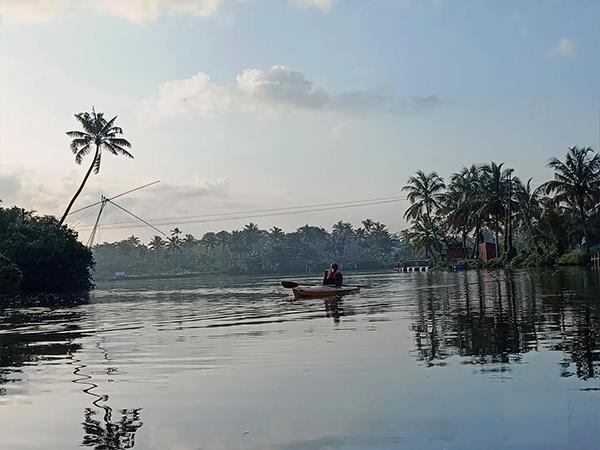 Kayaking in the Keralan Backwaters