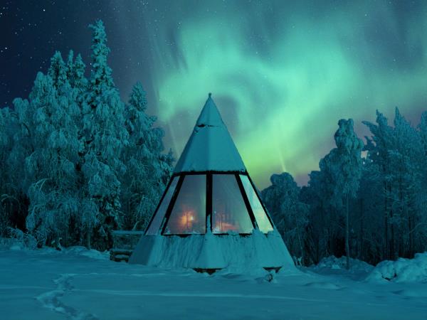 Finland Northern Lights and glass aurora cabin vacation
