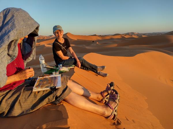 Painting vacation in Moroccan desert