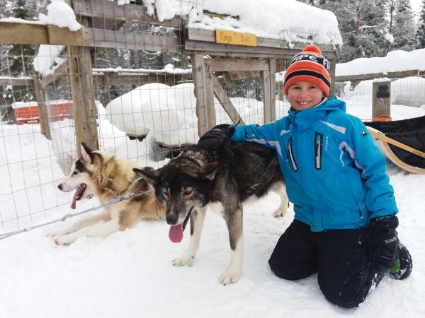 Family winter activity vacation, Finland