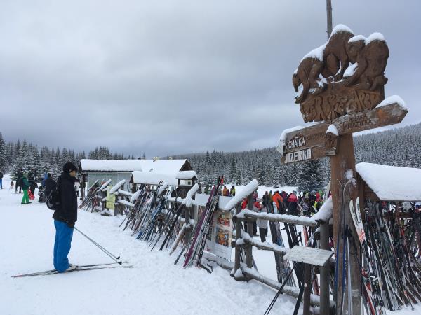 Ski touring winter vacation