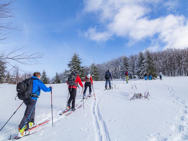 Ski touring winter vacation