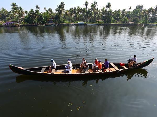 Kerala small ship river cruise, India