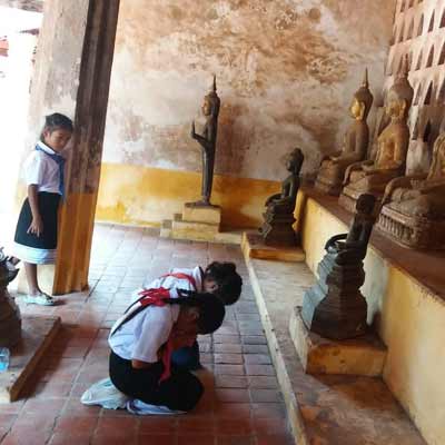 At the temple