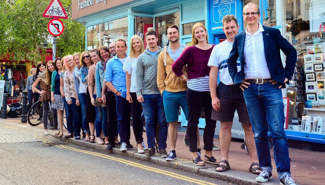 Staff group in Brighton's North Laine