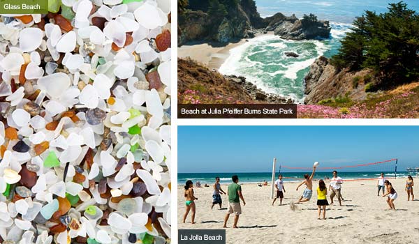 Glass beach, Pfeiffer Burns and beach volleyball at La Jolla