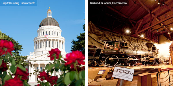 Capitol building and Railroad museum, Sacramento