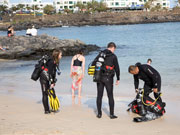 Divers at Costa Teguise, Lanzarote. Photo by Nick Haslam