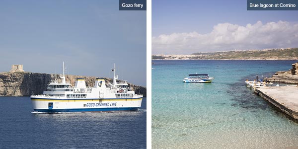 Comino ferry and the Blue Lagoon at Comino, Gozo. Photos by Nick Haslam