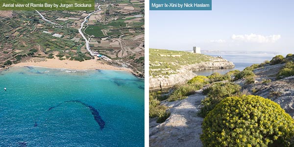 Ramla Bay and Mgarr Ix-Xini, Gozo. Photos by Jurgen Scicluna and Nick Haslam