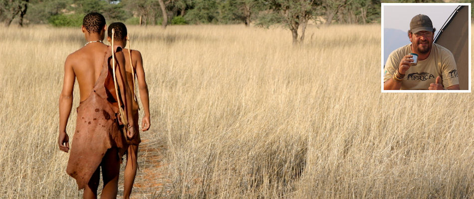 San Bushmen and (inset) Cronje Rademan