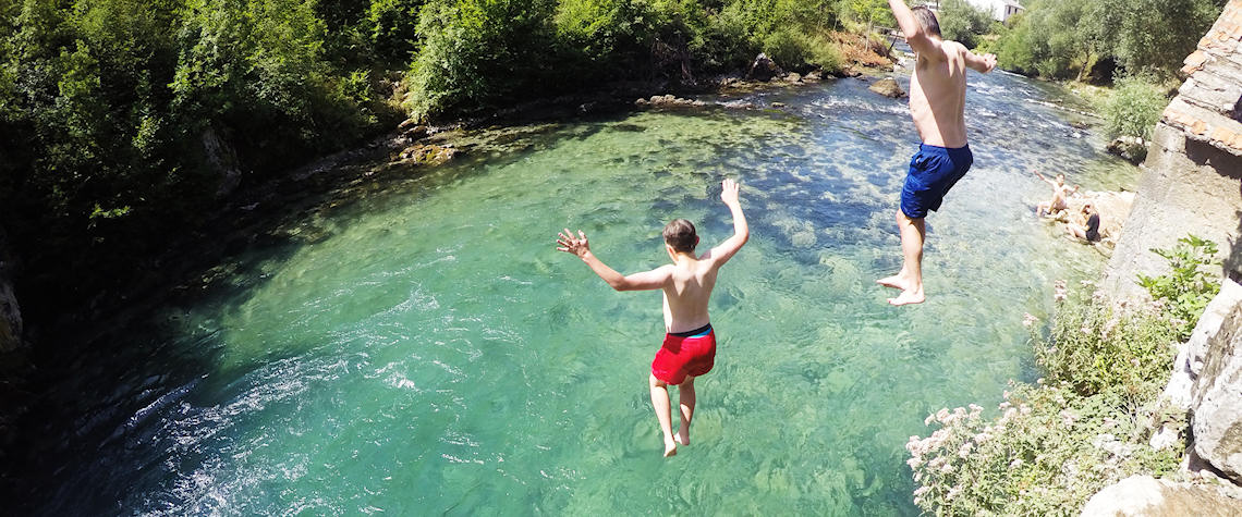 Jumping in springs