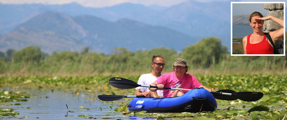 Lake Skadar and (inset) Emma Heywood