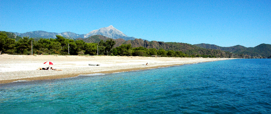 Cirali Beach and mountain backdrop