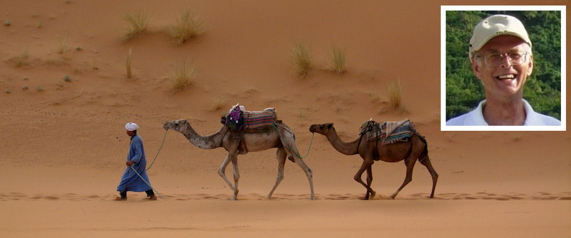 Sahara desert and (inset) Roddy MacLeod