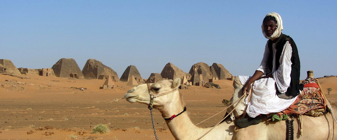 Camel rider at the pyramids