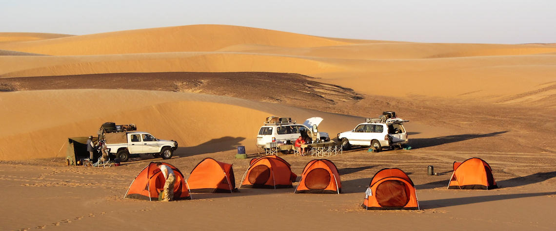 Camping in the desert