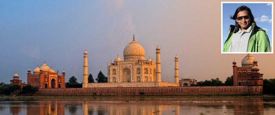 Taj Mahal and (inset) Bhupesh