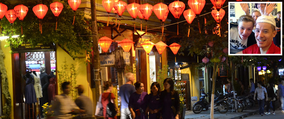 Lanterns in Hoi An and (inset) Khanh Dinh
