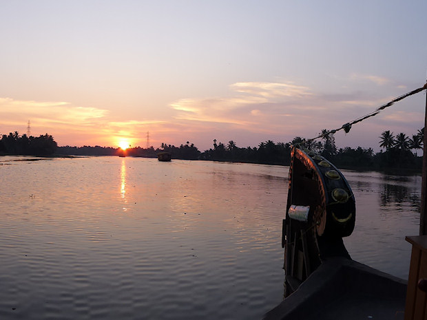 On the houseboat on the Kerala backwaters