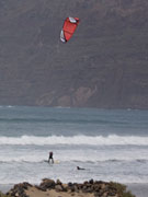 Kitesurfing in Lanzarote. Photo by Nick Haslam