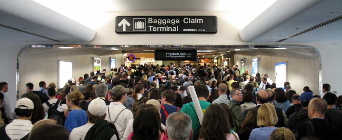 Crowds in an airport