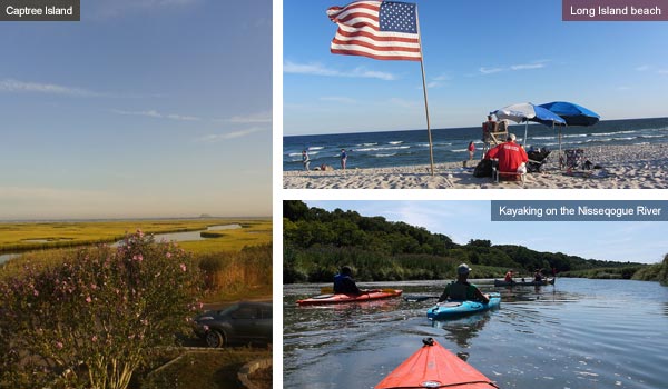 Captree Island, Long Island beach and kayaking on the River, New York State. Photos by Catherine Mack