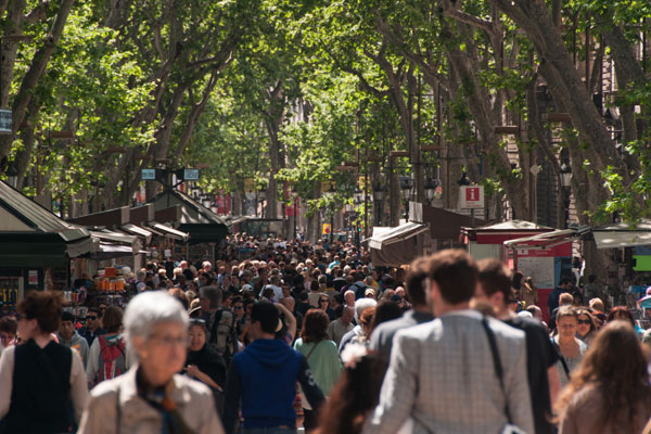 Crowds in Barcelona