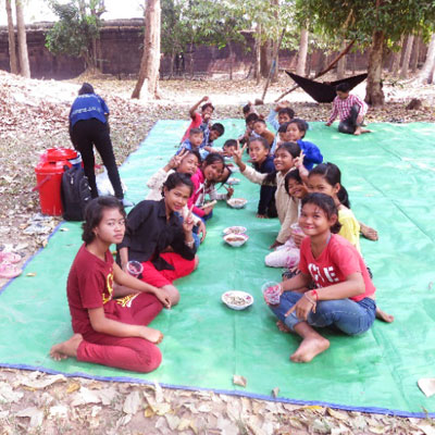 Group eating lunch