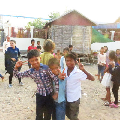 Children in their village