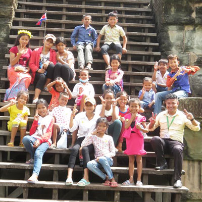 Group on steps